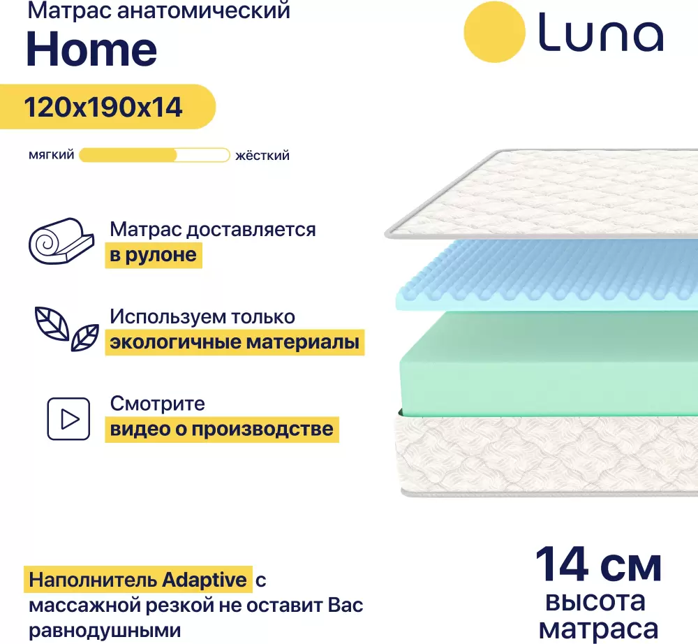 Матрас Luna Home 120x190 - фото7