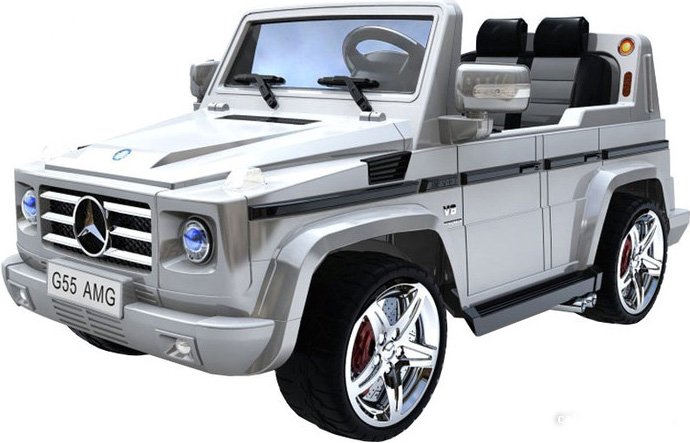 Детский электромобиль Baby Maxi Mercedes-Benz G55 AMG Silver Paint LUX - фото